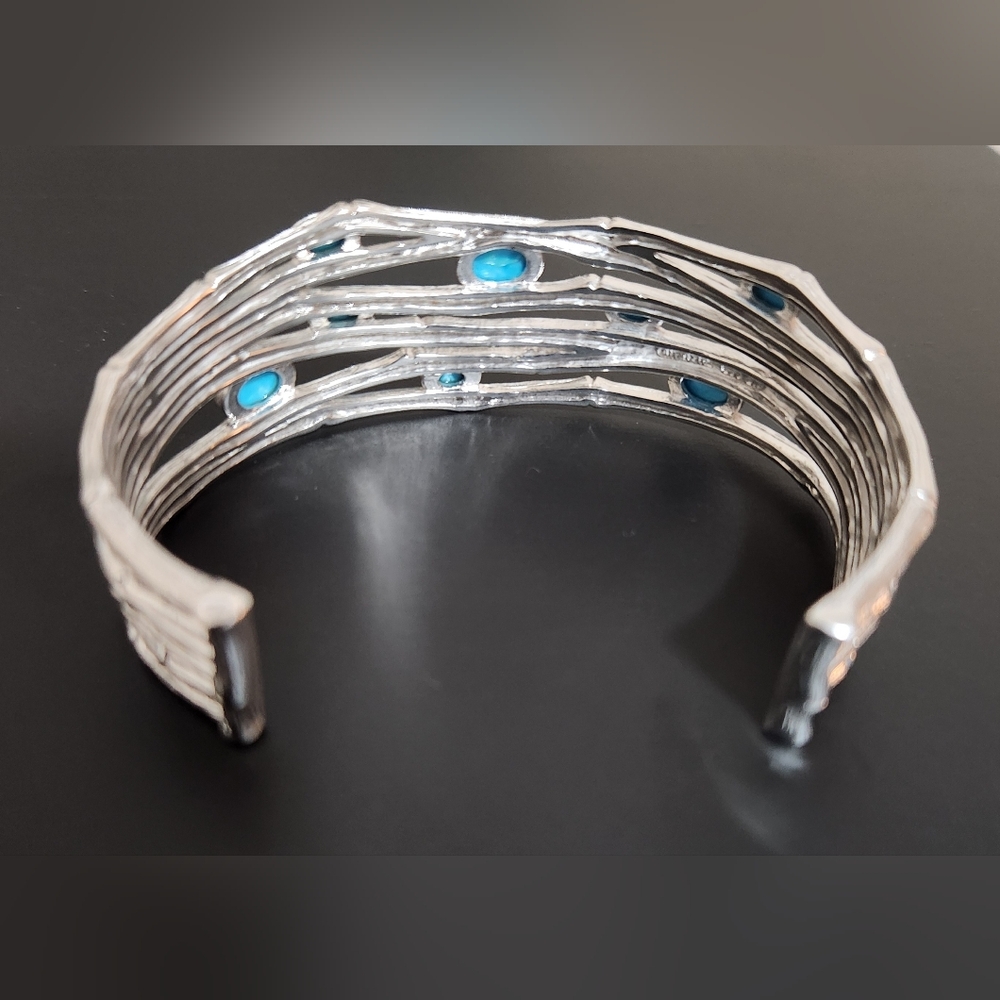 Sterling Silver‎ and turqoise cuff - Picture 5 of 6